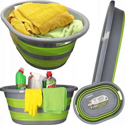 Immagine prodotto di Vaschetta pieghevole, lavabo, vasca da bagno in silicone, grande, confortevole, cesto per la biancheria