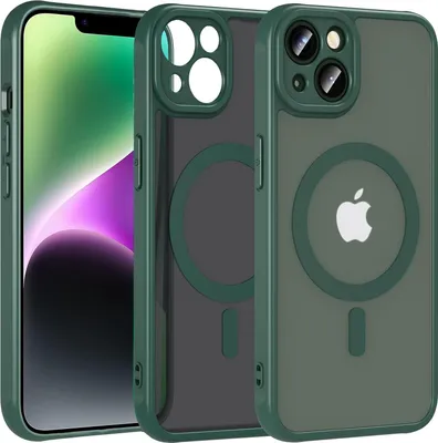 Obrázok produktu pre Magnetické puzdro pre iPhone 14 Puzdro Magsafe ochranné puzdro Nárazuvzdorný rám z TPU silný magnetický krúžok, zelené