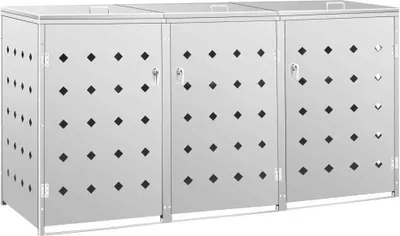 Produktbild von vidaXL Mülltonnenbox für 3 Tonnen 240 L Edelstahl