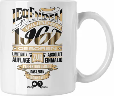 Produktbild von TRENDATION 60. Geburtstag Tasse Frau Mann Geschenk 60er Geschenkidee 60 Mutter Vater (Weiß)
