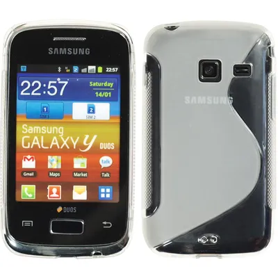 Produktbild von PhoneNatic Case kompatibel mit Samsung Galaxy Y Duos - clear Silikon Hülle S-Style + 2 Schutzfolien