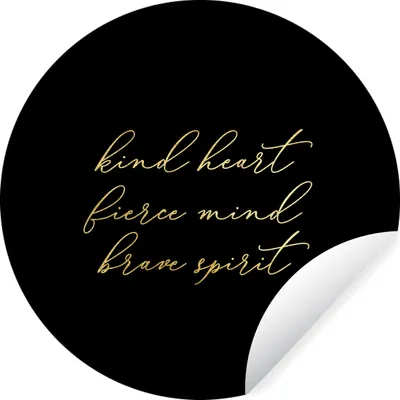 Produktbild von MuchoWow® Runde Wandtattoo - Wandsticker Tapete Aufkleber Zitate - Sprichwörter - Gold - Schwarz Ø 100 cm Selbstklebend und Repositionierbar - Wandaufkleber - Kreis - Tapetenkreis - Wandbild rund - Schlafzimmerdekoration - Wanddeko - runde Tapete - Kunst für zu Hause