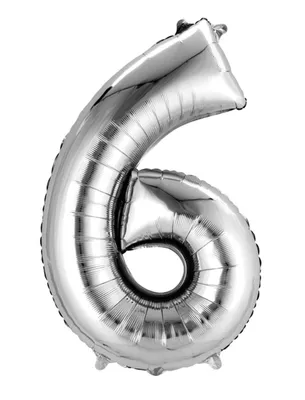 Produktbild von AMSCAN S/Shape Number 6 Silver 0 0 0