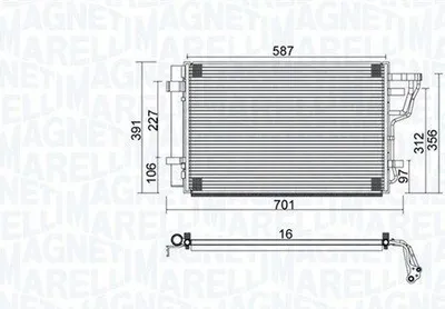 Produktbild von MAGNETI MARELLI 350203951000 Kondensator Klimaanlage Klimakondensator für HYUNDAI i30 (FD) +Trockner