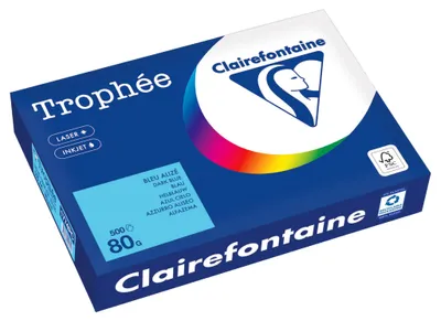 Produktbild von Clairefontaine - Trophée farbiges Papier, A4, 80 g, 500 Blatt, hellblau
