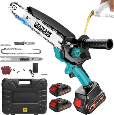 Obrázek produktu pro Řetězová pila, akumulátorová, 800W motor, 2*baterie