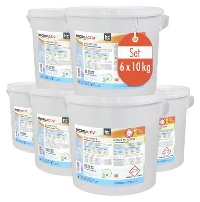 Produktbild von 6x 10 kg Microactiv® Waschpulver Vollwaschmittel