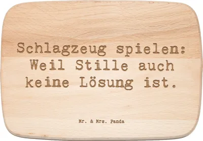 Produktbild von Mr. & Mrs. Panda Frühstücksbrettchen Spruch Schlagzeug Magie - Transparent - Geschenk, massivholzbrett, Musiker, Küchenbrett, Präsenz, Musik, Holzbrett, Instrument, Band