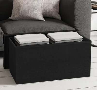 Produktbild von VCM Stoff Sitzbank | Maße ca. H. 38 x B. 76 x T. 38 cm | Kiste für flexiblen Einsatz in allen Wohnräumen | Aufbewahrungsbox | Sitztruhe - Boxas