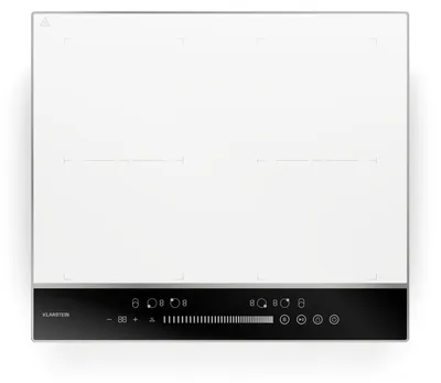 Image de Klarstein DualTone Flex Plaque de Cuisson à Induction - 4 Zones Flexibles, 7200 W,par Curseur, Thermoboost, Minuterie, Cadre Aluminium, Blanc