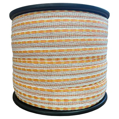 Produktbild von Weidezaunband Premium - weiß/gelb/orange - 200 m, 20 mm, 6+4+2 Niro - Kombiband