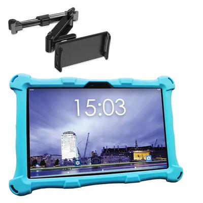 Produktbild von AngelTech Kindertablet XL Blau mit Tablet-Halterung