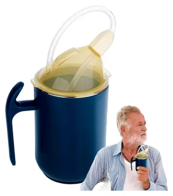 Obrázok produktu pre Špeciálny pohár pre seniorov – pohár, ktorý zabraňuje rozliatiu a je vhodný pre osoby s obmedzenou pohyblivosťou