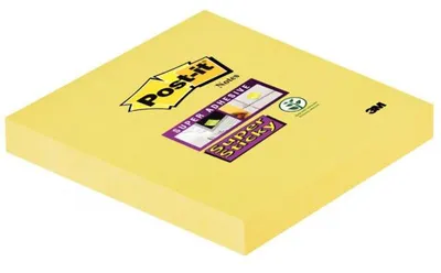 Post-it&reg; Haftnotiz Super Sticky Notes, 76 x 76 mm, gelb, 90 Blatt/Block, 12 Blöcke