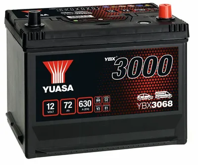 Produktbild von Yuasa 12v 72ah/630a Ybx3000 Smf Starter Autobatterie One Size