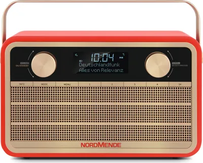 Produktbild von Nordmende Transita 120 tragbares DAB Radio (DAB+, UKW, 24 Stunden Akku, Aux In, Wecker, 2 Weckzeiten, Sleeptimer, Snooze-Funktion, Kopfhöreranschluss) rot