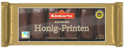 Obrázek produktu pro Kinkartz Aachener Honig Printen s medovou hořkou čokoládou 100g