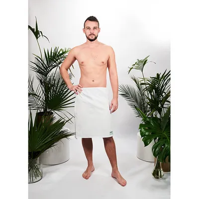 Zdjęcie produktu dla Kilt wiązany męski w 100% naturalna bawełna Yeye Biały S