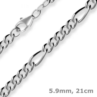 5-9mm-Armband-Figarokette-aus-925-Silber-rhodiniert-21cm