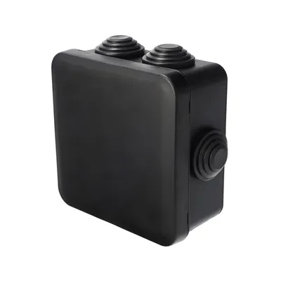 Image de Boîtier hermétique avec passe-câbles, fermeture à encliqueter, 94 x 94 x 47 mm, IP55, noir, EDO777828, EDO Technic