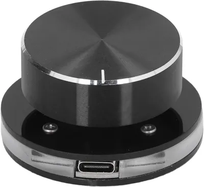 Productafbeelding van Volume Controller - Media Knop - Muziek Bedienen - RGB Verlichting - 50mm Diameter - Zwart