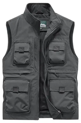 Zdjęcie produktu dla Lekka kamizelka outdoorowa - bez rękawów - oddychająca - z wieloma kieszeniami - 100% nylon