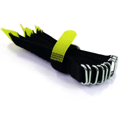 Produktbild von 10 x Klettkabelbinder 15 cm neon - Klett / Flausch auf UNTERSCHIEDLICHEN SEITEN! - DS Metallöse Goodymax®