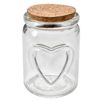 Immagine prodotto di Vasetto Clayre & Eef Ø 7x10 cm Cuori in vetro trasparente