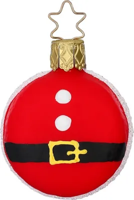 Produktbild von Christbaumschmuck Glas Macaron Weihnachtsmann 5,5cm Rot / Schwarz