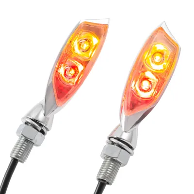 Produktbild von Universal Motorrad LED-Blinker Shadow mit Rück- und Bremsbeleuchtung getönt Chrom