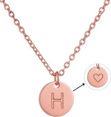 Productafbeelding van Initiaal ketting dames, letterhanger, rosé gouden hart ketting