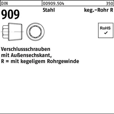 Produktbild von Reyher  Verschlußschrauben DIN 909 Stahl R 1/2 (50 Stück)