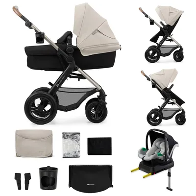 Immagine prodotto di Kinderkraft MOOV 2 AIR - Passeggino 4 in 1 - navicella, passeggino e MINK PRO i-Size - Ruote gonfiabili - Capottina UPF50+ - Fino a 27 kg - Grigio