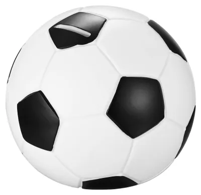 Produktbild von Spardose mit Fußballmotiv, schwarz-weiß, 14 x 14 x 15 cm