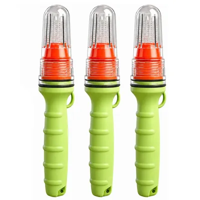 Produktbild von Marine LED Warnlichter 3 Stück, batteriebetrieben AA, wasserdicht , Rot/Grün, für Netze, Bojen, Nachtangeln und Schifffahrt