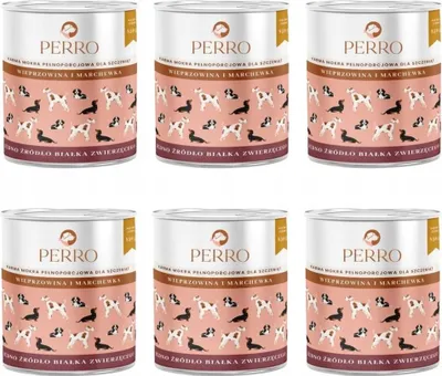 Image de PERRO Porc et carottes pour chiots 6x850 g