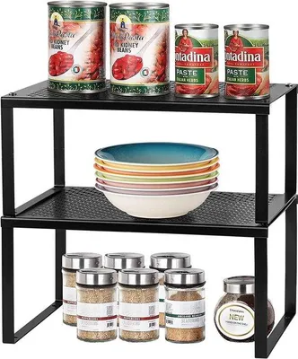 Produktbild von Famanu Küchenschrankorganizer - Set von 2 - Schwarz - Metall