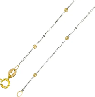 Produktbild von Halskette 0,9mm Weißgold Gelbgold 375 9 Karat rhodiniert 42