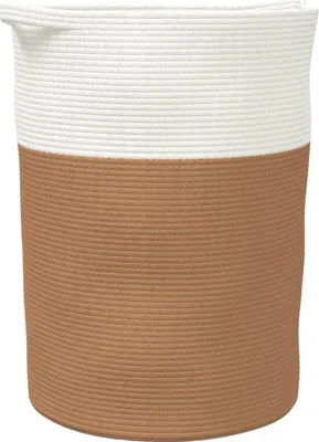 Produktbild von vidaXL Aufbewahrungskorb Braun und Weiß Ø49x65 cm Baumwolle