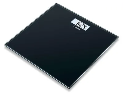 Obrázek produktu pro Váha Beurer GS 10, do 180 kg, tenký design, tvrzené sklo, uchování hodnot, LCD, černá