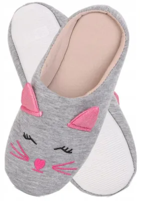 Immagine prodotto di Pantofole da donna grigie - Pantofole a forma di gatto taglie 40-41 - pantofole comode - pantofole calde - pantofole