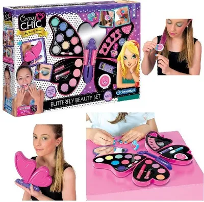 Produktbild von Clementoni Crazy Chic Butterfly beaty set 4 in 1, Make-up-Set für Kinder, 6 Jahr(e), Kunststoff