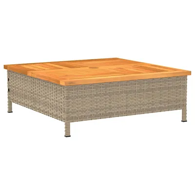 Immagine prodotto di Copertura Base Ombrellone Beige 70x70x25 cm Polyrattan e Acacia