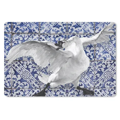 Produktbild von MuchoWow® Mauspad Mousepad Schwan - Kunst - Delfter Blau - Malerei - Alte Meister 27x18 cm - Mousepads - Maus Mat - Pad - Mausunterlage - Büroartikel - Desk Matten