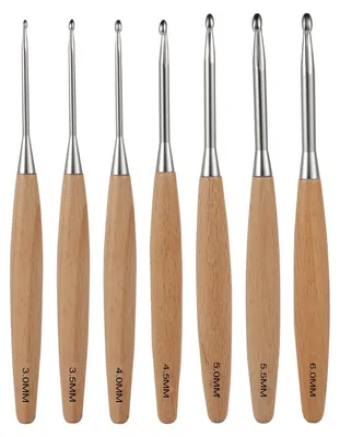 Image de Omgoods - Ensemble de 7 crochets en bois avec poignées ergonomiques