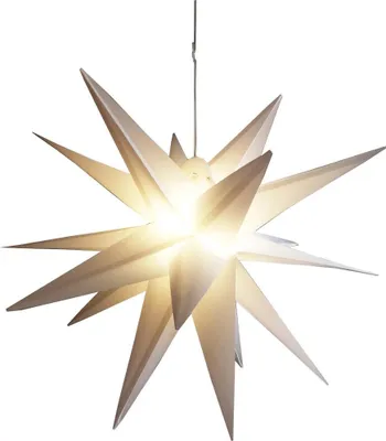 Produktbild von LED Stern Kunststoff weiß Ø 58 cm 1 LED warmweiß, Timer 6/18 Stunden, IP44