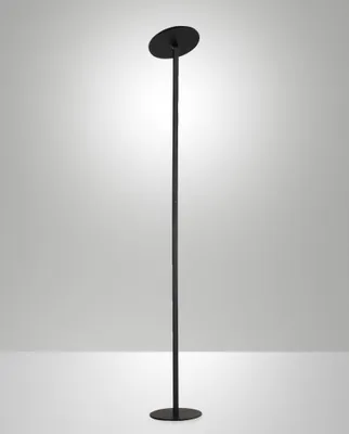 Produktbild von Regina - Runde, verstellbare LED-Stehleuchte aus schwarzem Metall, H. 180 cm, Fabas Luce - Integriertes 35-W-LED-Licht, CCT (3000 K - 6000 K)