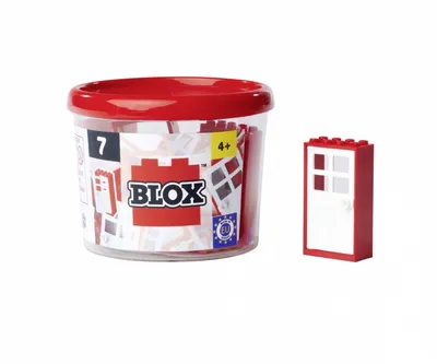 Produktbild von Simba Konstruktionsspielzeug Bausteine Blox 7 Türen und Rahmen rot 104114558