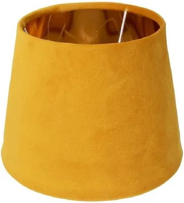 Immagine prodotto di Paralume da tavolo giallo oro miele in velluto Mars & More E27 25 cm