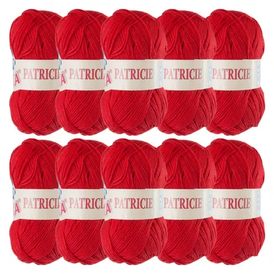 Produktbild von 10 x 50g Strickgarn Patricie by Vlnika Wolle Strickwolle Sommergarn Farbwahl, Farbe:rot